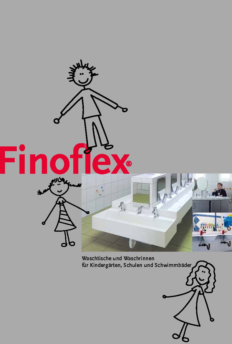 Finoflex Waschrinnen, Waschtischanlagen und Wickeltische für Kindergarten, Kita + Krippe